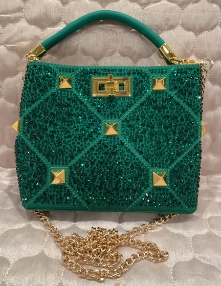 NEW YORK GREEN CRYSTAL BAG 60355