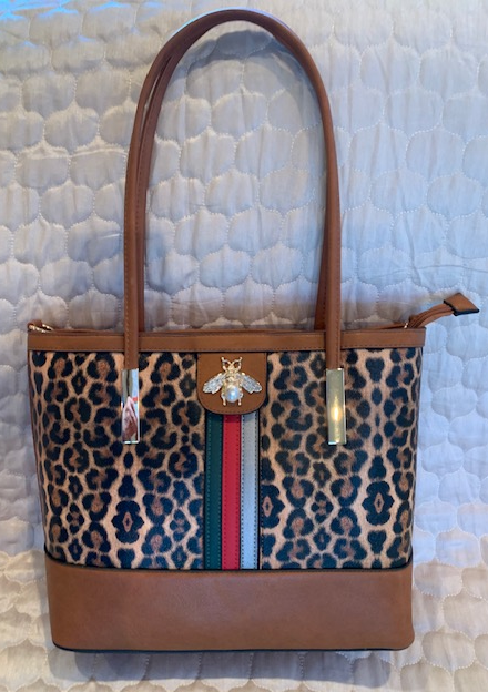 NEW YORK LARGE BROWN LEOPARD TOTE 60457