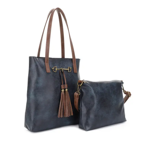 LIZ SOTO JANE HORSE BIT TOTE INDIGO 60288