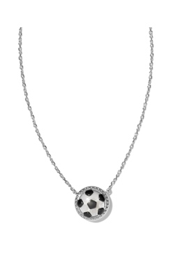 KENDRA SCOTT NECKLACE SOCCER SILVER IVORY MOTHER OF PEARL