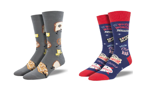 MEN'S SOCKS SET OF 2 PAIR WALKING BREAD & CONEY ISLAND
