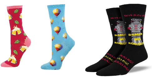 LADIES SOCKS SET OF 3 PAIR / HOPPIER TOGETHER & HOT AIR & DANGER WILL ROBINSON