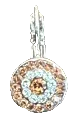 MARIANA EARRINGS TERRA: brown, green stones in 3/8" silver rhodium setting, lever backs (Copy)