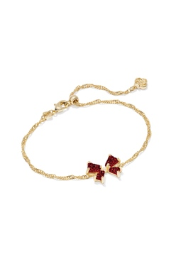 KENDRA SCOTT BRACELET BLAIR BOW SM CHAIN GOLD BRIGHT RED DRUSY