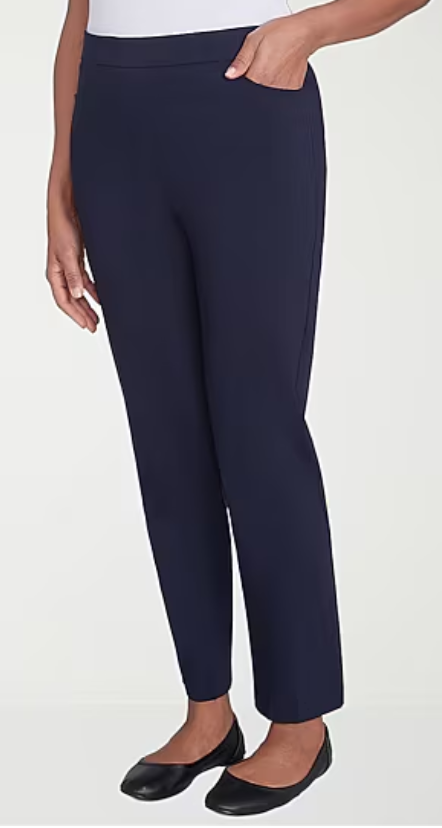 ALFRED DUNNER Navy Allure stretch slimming pants