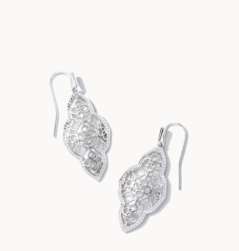 KENDRA SCOTT EARRINGS ABBIE DROP RHODIUM