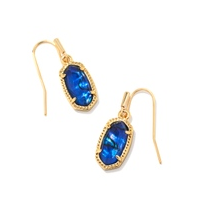 KENDRA SCOTT EARRINGS LEE GOLD NAVY ABALONE