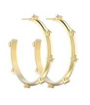 KENDRA SCOTT EARRINGS JOELLE HOOP GOLD WHITE CRYSTAL