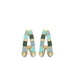 KENDRA SCOTT EARRINGS ESSIE HUGGIE GOLD SEA GREEN MIX