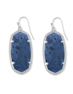 KENDRA SCOTT EARRINGS ELLE RHODIUM BLUE DUMOITIERITE