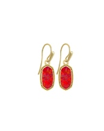 KENDRA SCOTT EARRINGS LEE GOLD RED KYOCERA OPAL