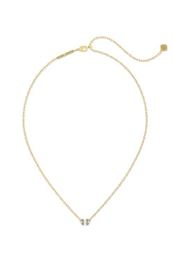 KENDRA SCOTT NECKLACE CAILIN CRYSTAL PENDANT GOLD METAL WHITE CZ