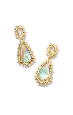 KENDRA SCOTT EARRINGS CAMRY BEADED STATEMENT GOLD IRIDESCENT MIX