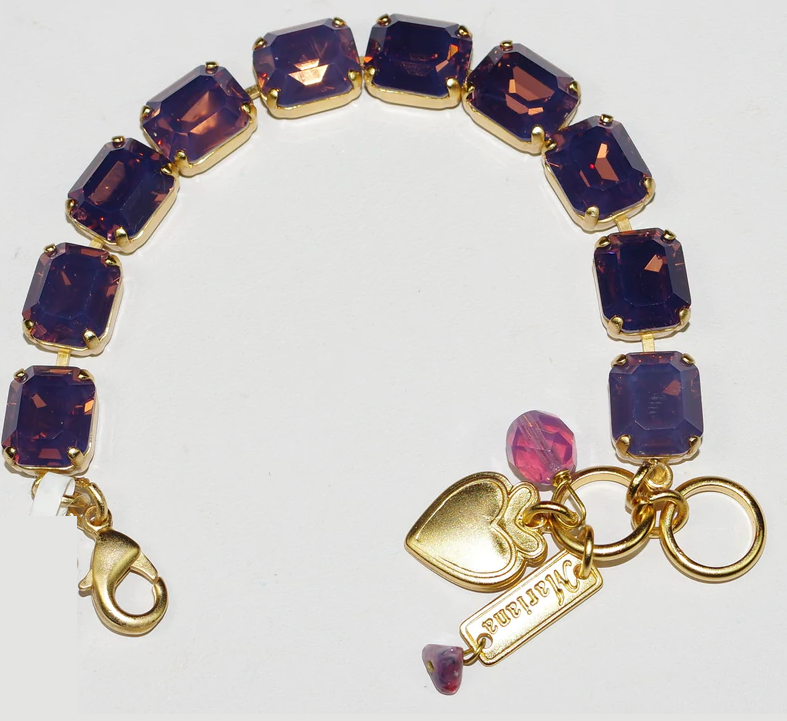 MARIANA BRACELET CYCLAMEN: lavender stones in yellow gold setting