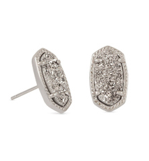 KENDRA SCOTT EARRINGS ELLIE RHODIUM PLATINUM DRUSY