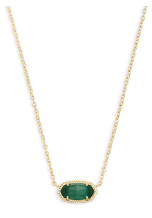 KENDRA SCOTT NECKLACE ELISA GOLD EMERALD CATS EYE