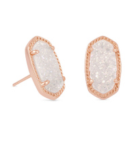 KENDRA SCOTT EARRINGS ELLIE ROSEGOLD IRIDESCENT DRUSY