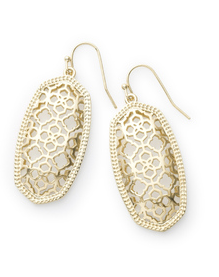 KENDRA SCOTT EARRINGS ELLE GOLD FILIGREE METAL