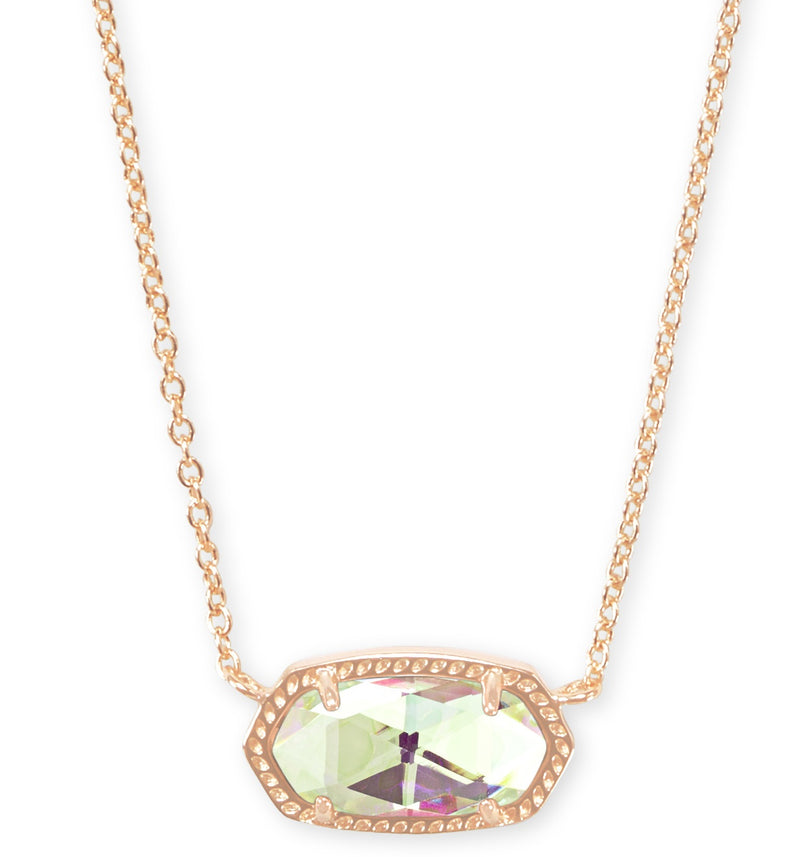 KENDRA SCOTT NECKLACE ELISA ROSEGOLD DICHROIC GLASS