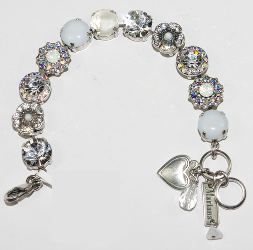 MARIANA  BRACELET ON A CLEAR DAY SOPHIA: clear, a/b, white stones in silver rhodium setting