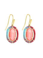 KENDRA SCOTT EARRINGS THREADED LEE DROP GOLD CORAL ILLUSION