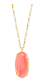 KENDRA SCOTT NECKLACE FACETED REID LONG NECKLACE GOLD CORAL ILLUSION