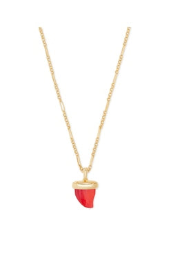 KENDRA SCOTT NECKLACE OLEANA PENDANT GOLD RED MOTHER OF PEARL