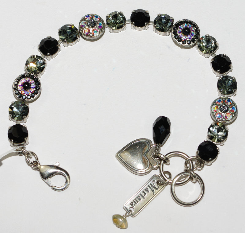 MARIANA BRACELET TUXEDO: black, clear a/b, taupe stones in silver rhodium setting