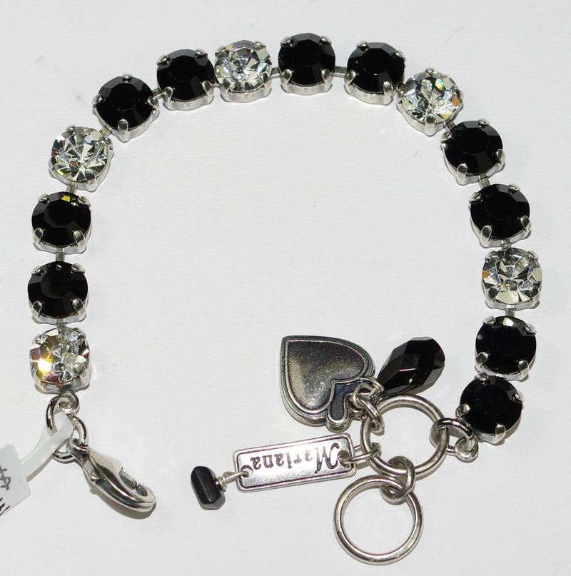 MARIANA BRACELET BETTE MIDNIGHT LACE: clear, black 3/8" stones in silver rhodium setting