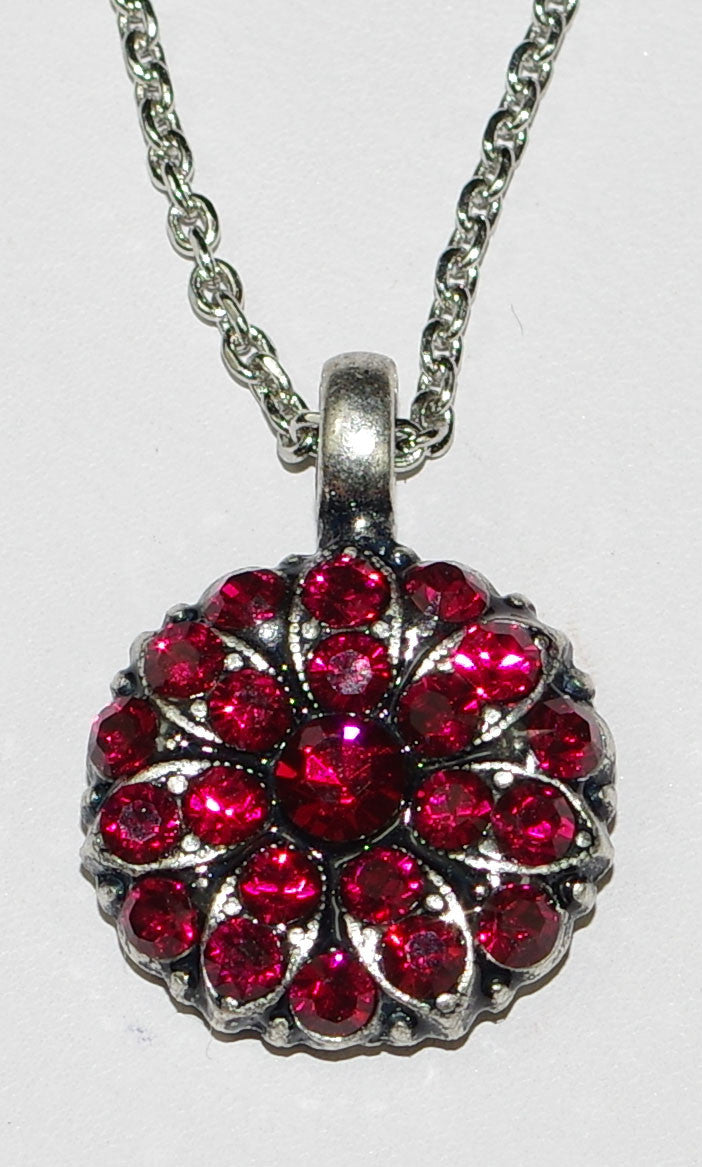 MARIANA ANGEL PENDANT RUBY JULY BIRTHDAY: ruby red stones in silver rhodium setting, 18" adjustable chain
