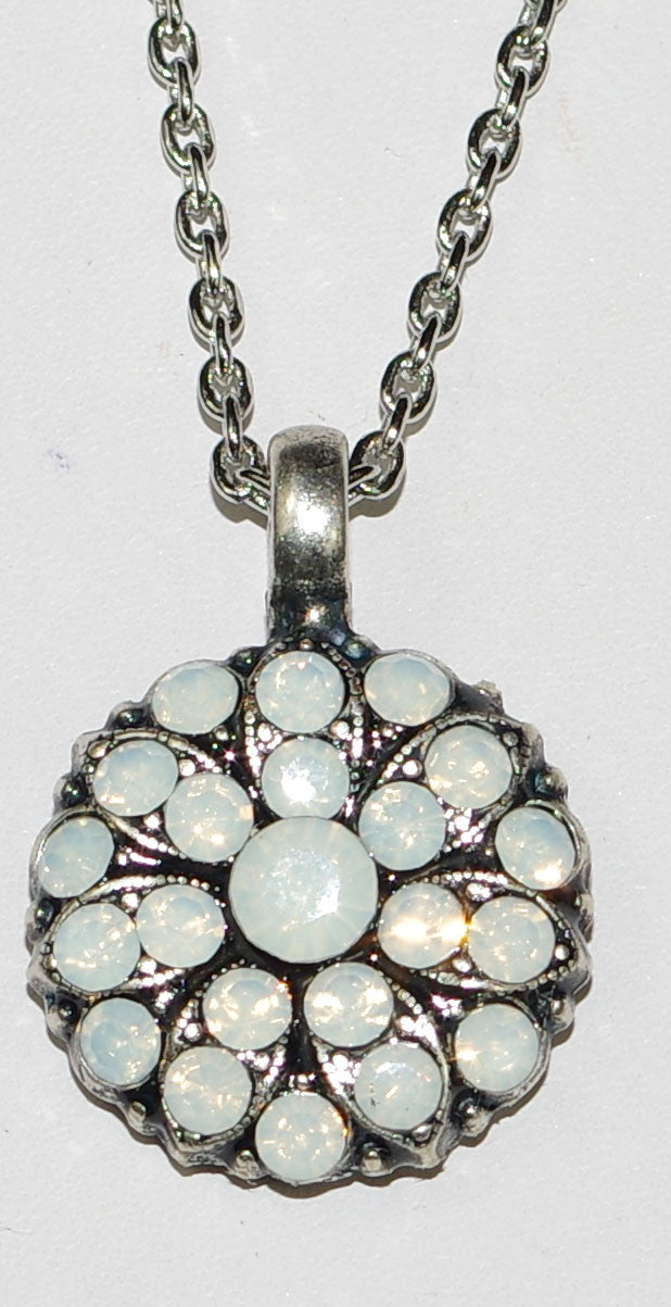 MARIANA ANGEL PENDANT OPAL OCTOBER BIRTHDAY:  white stones in silver rhodium setting, 18" adjustable chain