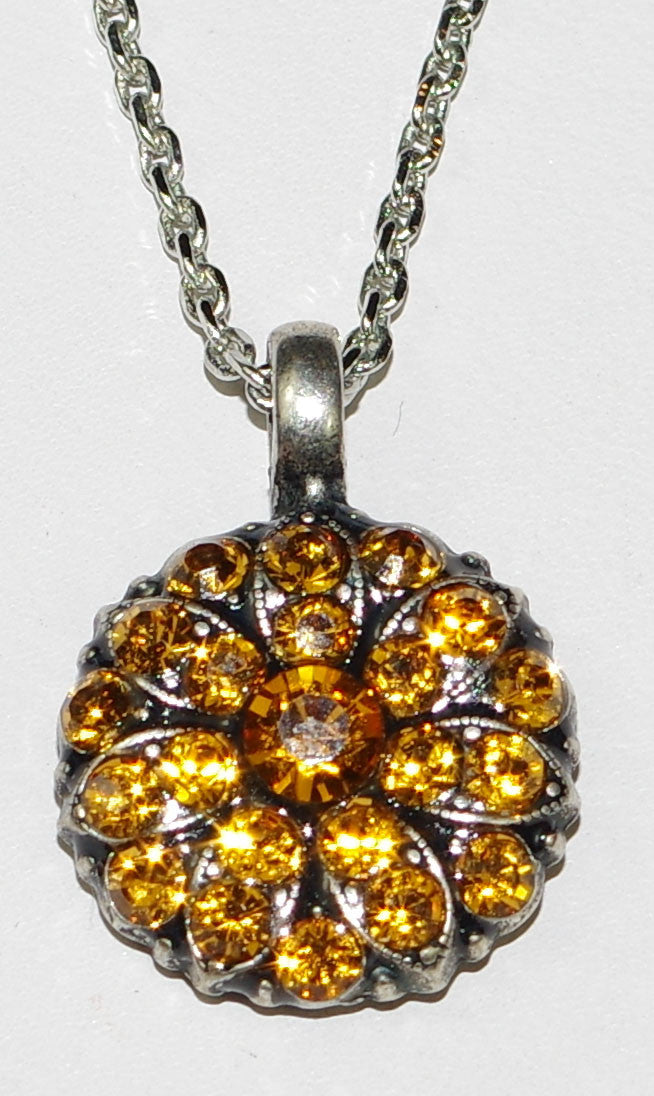 MARIANA ANGEL PENDANT CITRINE NOVEMBER BIRTHDAY: amber stones in silver rhodium setting, 18" adjustable chain