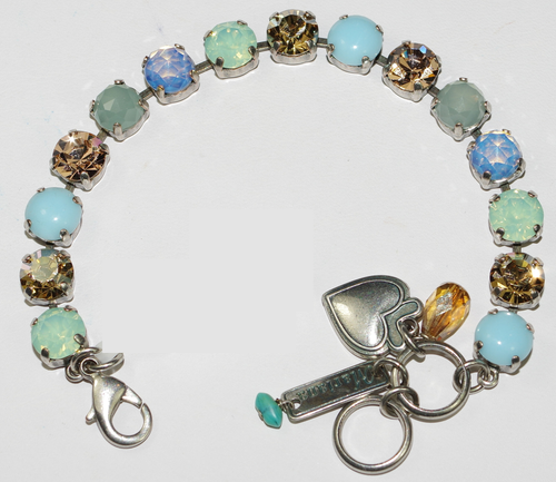 MARIANA BRACELET BETTE BOSPHEROUS: amber, pacific opal, blue stones in silver rhodium setting