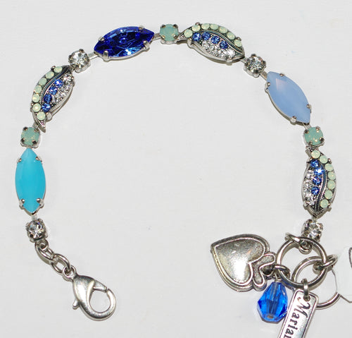 MARIANA BRACELET ZHANG: blue, pacific opal, clear stones in silver rhodium setting