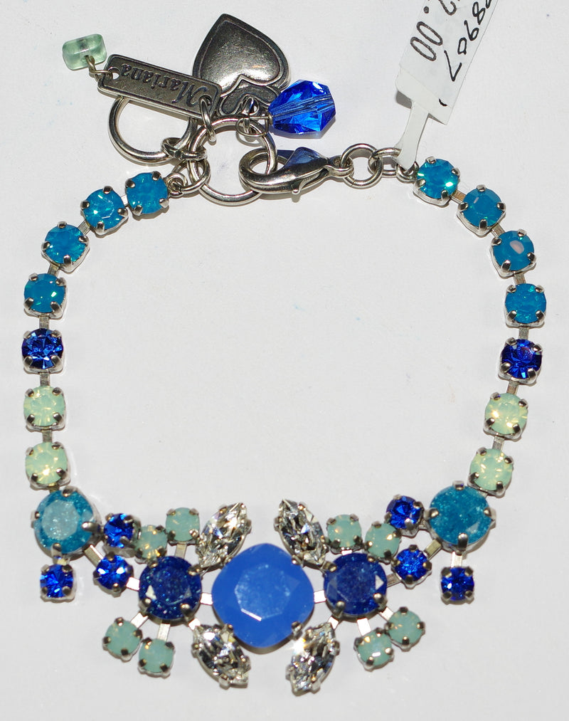 MARIANA BRACELET ZHANG:blue, pacific opal, clear teal stones in silver setting