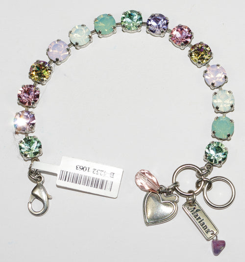 MARIANA BRACELET BETTE PINA COLADA: pink, green, pacific opal, white, lavender 3/8" stones in silver rhodium setting