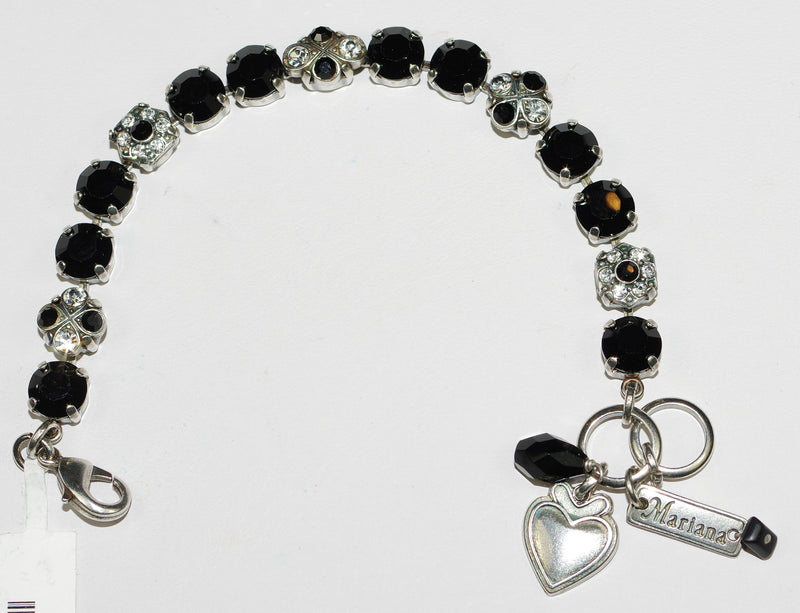 MARIANA BRACELET CHECK MATE: black, clear stones in silver rhodium setting