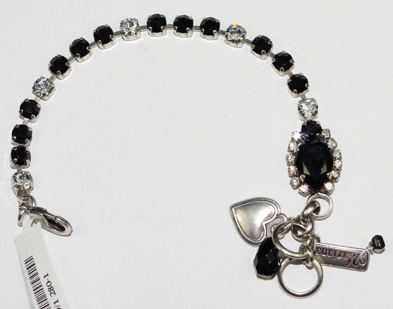 MARIANA BRACELET CHECK MATE: black, clear stones in silver setting