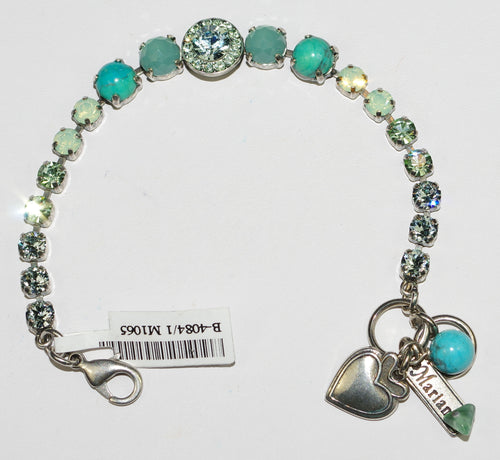 MARIANA  BRACELET MOJITO:  blue, green, pacific opal stones in silver rhodium setting