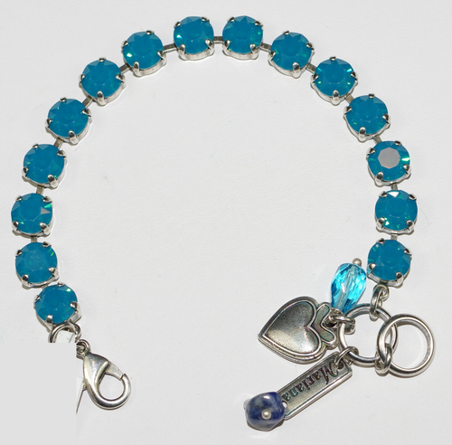 MARIANA BRACELET BETTE BLUE OPAL: 1/4" blue stones in silver setting