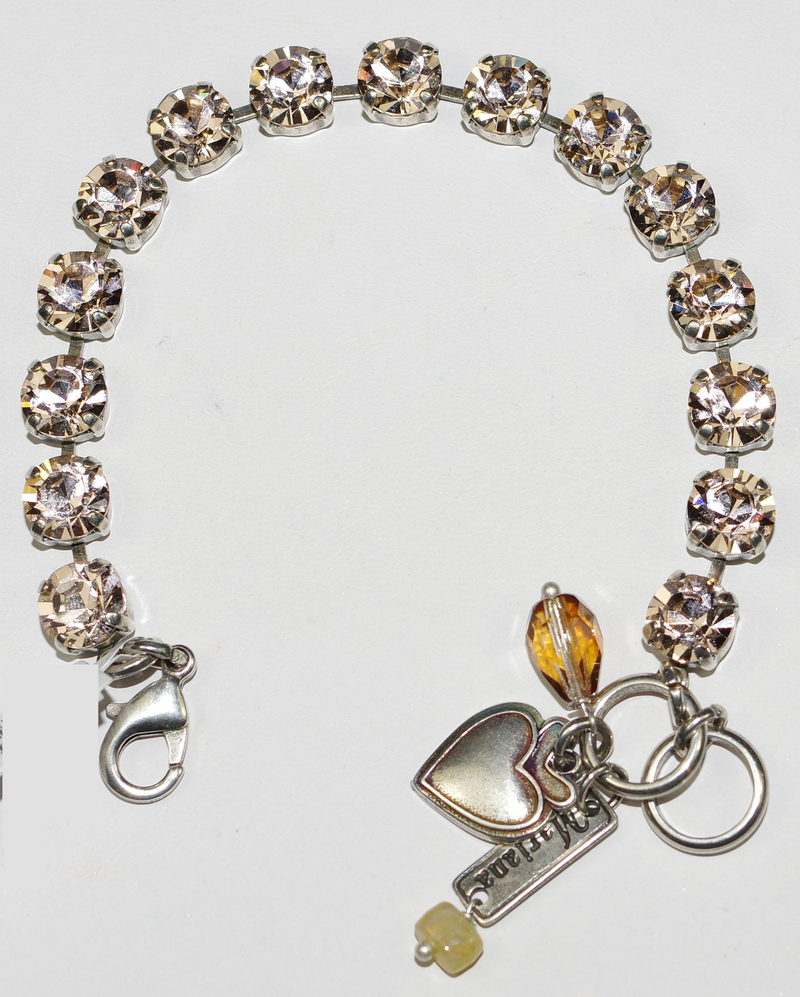 MARIANA BRACELET BETTE AMBER CRYSTAL: 1/4" amber stones in silver rhodium setting
