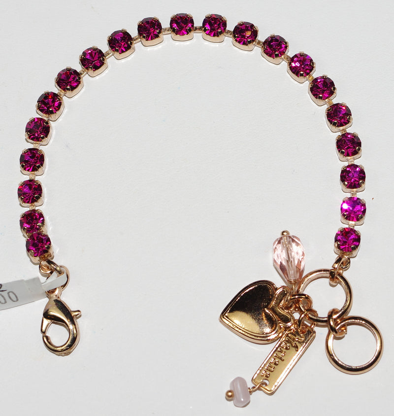 MARIANA BRACELET FUCSHIA: 2/8" pink stones in rose gold setting
