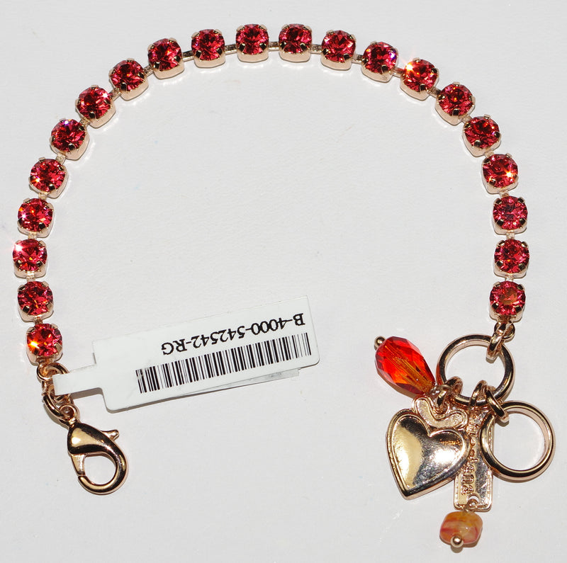 MARIANA BRACELET PADPARADSCHA: 2/8" orange stones in rose gold setting