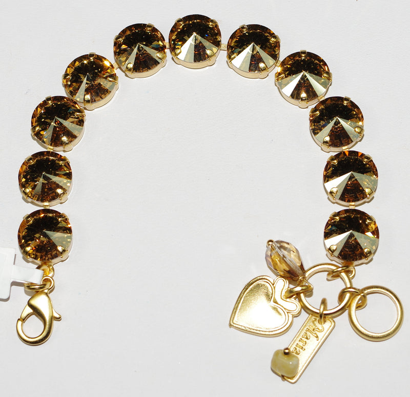 MARIANA BRACELET GOLDEN SHADOW: 1/2" amber stones in yellow gold setting
