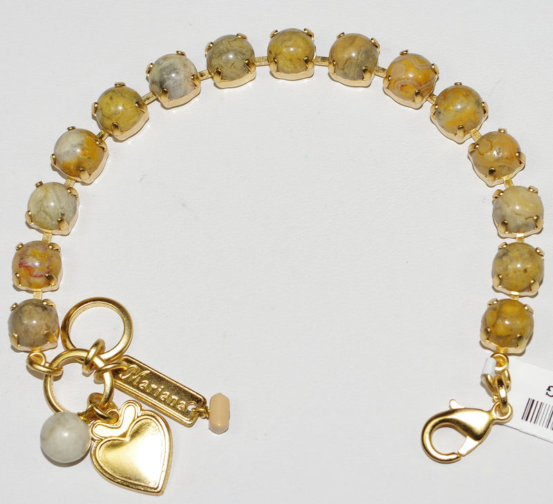 MARIANA BRACELET BETTE MINERAL: 3/8" mineral stones in yellow gold setting