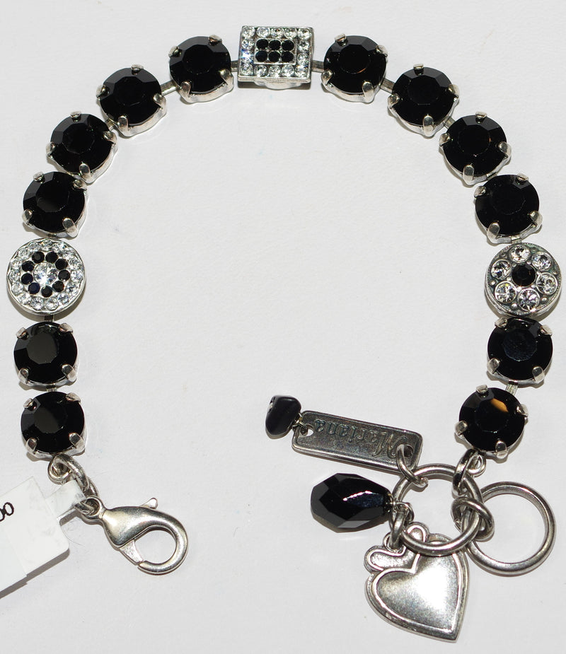 MARIANA BRACELET CHECKMATE: black, clear stones in silver rhodium setting