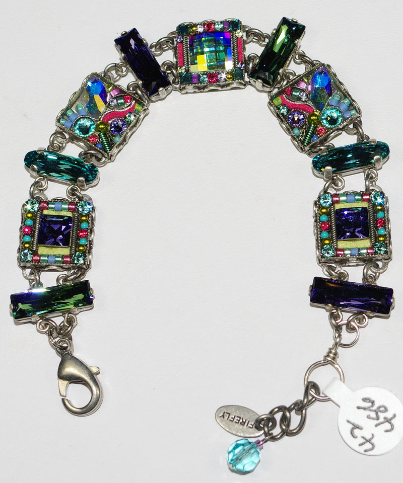 FIREFLY BRACELET LUXE MINI SOFT: multi color stones in silver setting