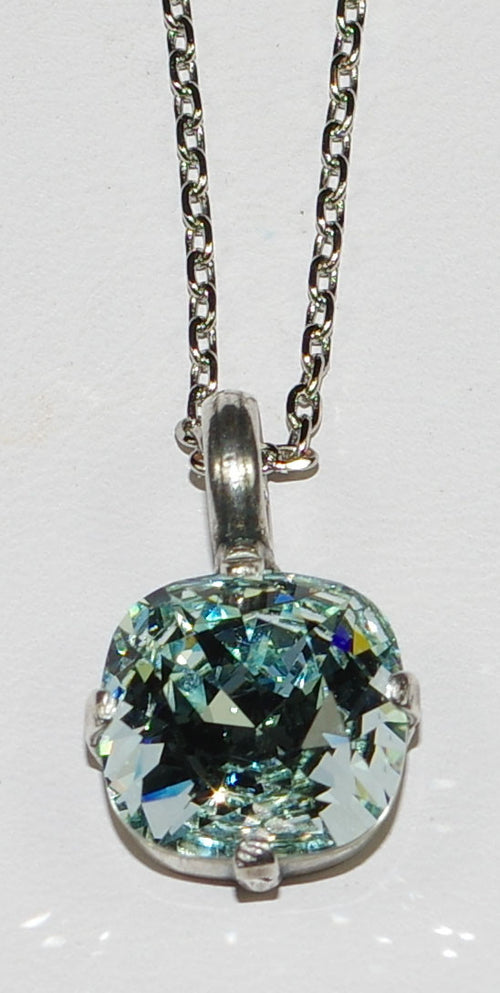 MARIANA PENDANT BLUE: blue stone in silver setting, 18" adjustable chain