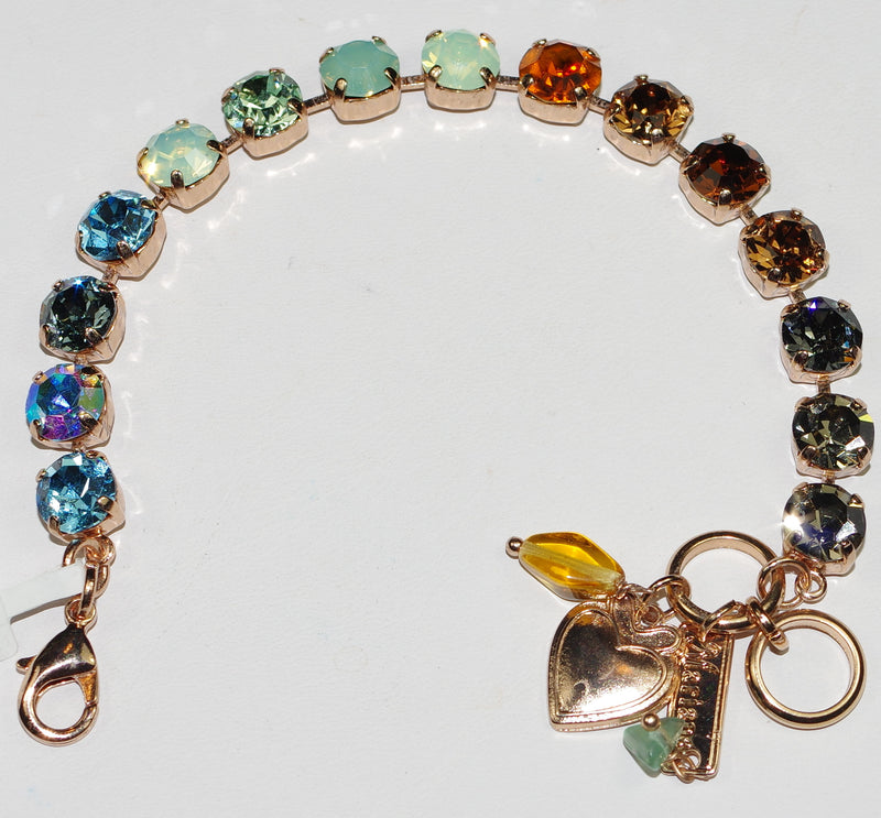 MARIANA BRACELET BETTE FORGET ME NOT: blue, amber, pacific opal, taupe stones in rose gold setting