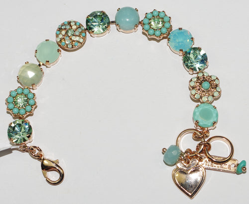 MARIANA BRACELET ATHENA: pacific opal, aqua, green stones in rose gold setting